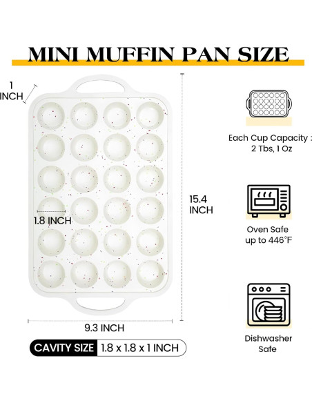 Molde Mini para Muffin AOTASO 24 Tazas Silicona Crema