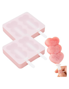 Moldes de Paletas de Silicona CUISITOOL 4 Piezas Rosa