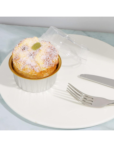 Ramequines Desechables EUSOAR 25pcs 5oz Aluminio con Tapas