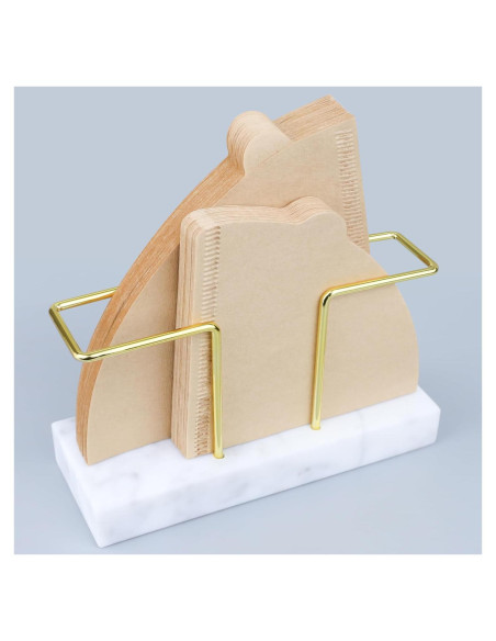 Soporte para Filtros de Café PUNNIO de Mármol Blanco y Latón