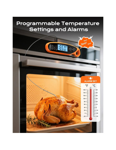 Termómetro Digital de Carne Otemly con Doble Sonda y Pantalla LCD