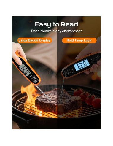 Termómetro Digital de Carne Otemly con Doble Sonda y Pantalla LCD