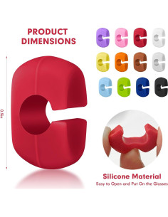 12 Marcadores de Copas de Vino Silicona Femeng para Fiestas 2