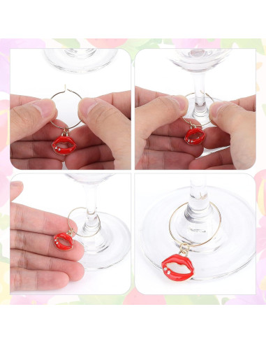 16 Encantos de Vaso de Vino para Mujeres - Marcadores de Bebida