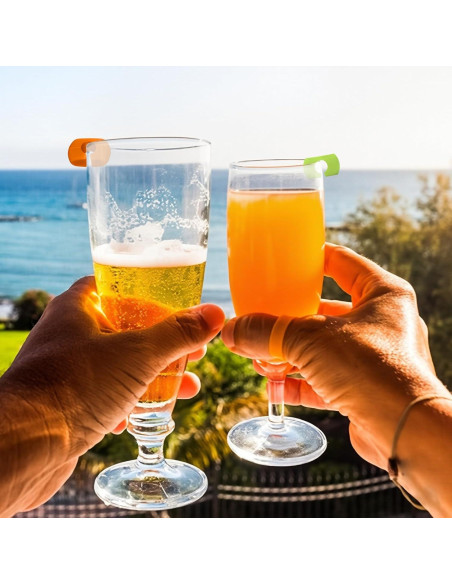 12 Marcadores de Copas de Vino Silicona Femeng para Fiestas