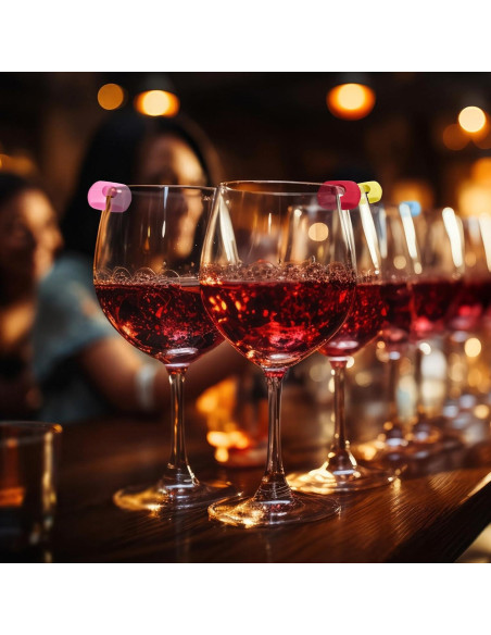 12 Marcadores de Copas de Vino Silicona Femeng para Fiestas