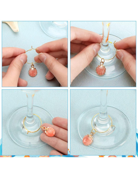 SANNIX 24 Encantos para Copas de Vino - Decoración Playa SANNIX 24 Encantos para Copas de Vino - Decoración Playa