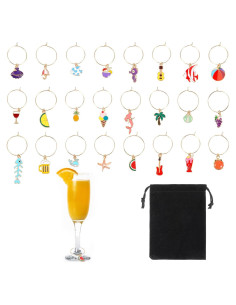 24 Etiquetas Identificadoras para Copas de Vino YBEATY