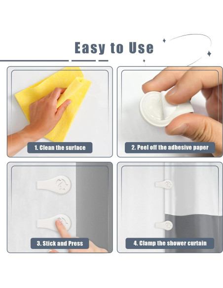 Clips Magnéticos de Silicona Vaszu para Cortinas de Ducha - 3 Paquetes