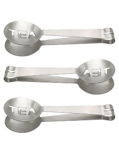 3 Pinzas de Acero Inoxidable para Bolsitas de Té 12cm