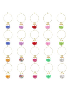 Marcadores de Copas de Vino ELANE 20 Pcs Coloridos