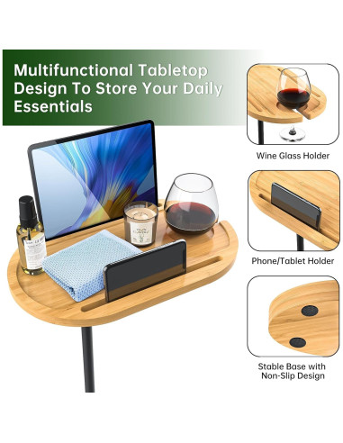 Mesa de Bandeja para Sofá NiHome Bamboo Ajustable 45.7-78.7 cm