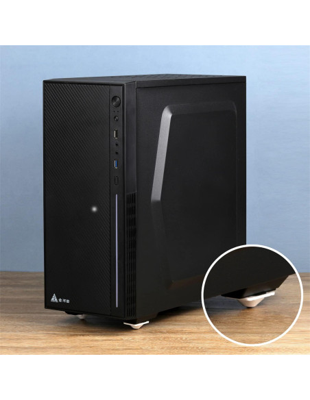 32 Ruedas Autoadhesivas de Acero Inoxidable 360 - Negro