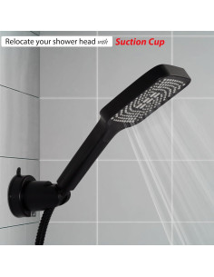 Soporte de Ducha de Mano RIVOODS con Ventosa Ajustable 5 Posiciones 2
