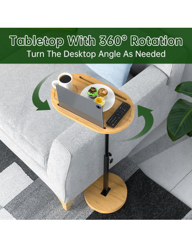 Mesa de Bandeja para Sofá NiHome Bamboo Ajustable 45.7-78.7 cm