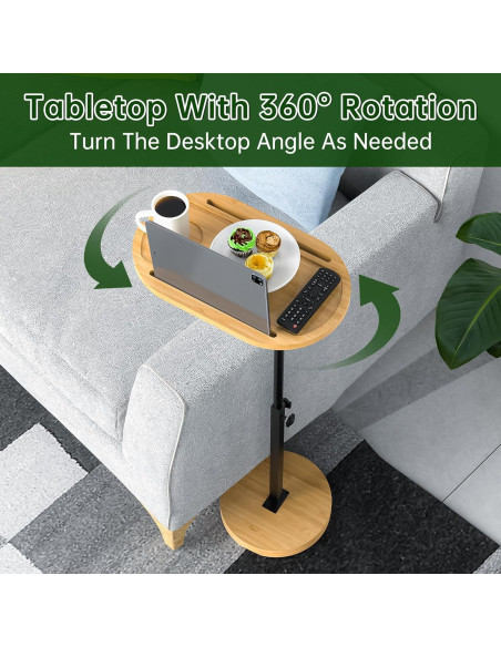 Mesa de Bandeja para Sofá NiHome Bamboo Ajustable 45.7-78.7 cm