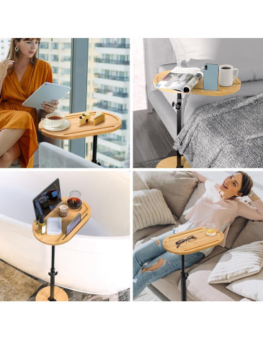 Mesa de Bandeja para Sofá NiHome Bamboo Ajustable 45.7-78.7 cm