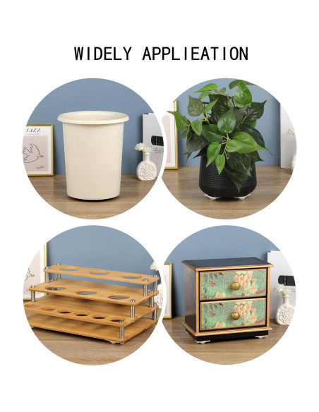 32 Ruedas Autoadhesivas de Acero Inoxidable 360 - Negro