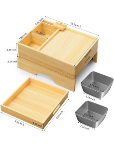 Bandeja para Sostener Bebidas de Sofá Aollewoiti 7 en 1 Madera 2