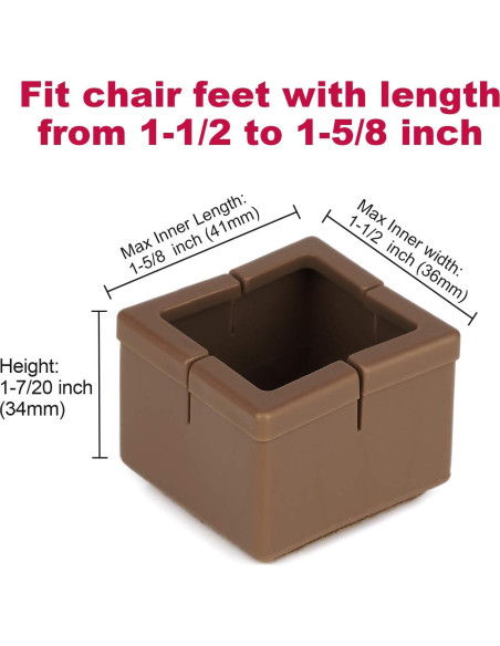 Protectores de Suelo para Patas de Silla Anwenk 36-41mm Fieltro