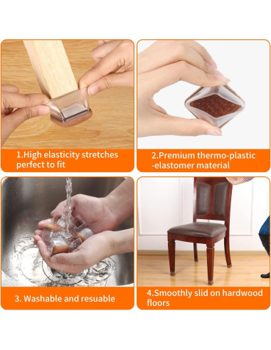 Protectores de Piso de Silicona Ezprotekt 24 Pcs M 19-25mm