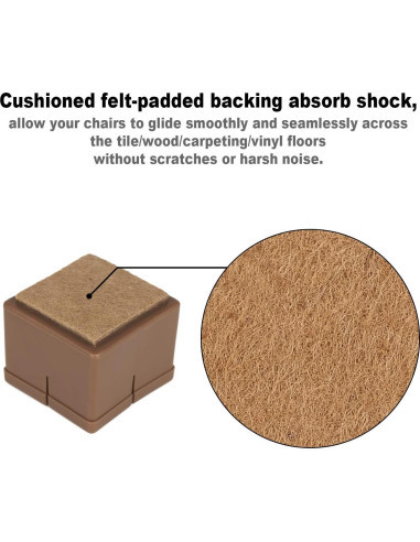 Protectores de Suelo para Patas de Silla Anwenk 36-41mm Fieltro