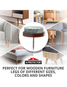 Almohadillas de Fieltro X-PROTECTOR 40 PCS 24 mm con Clavo 2