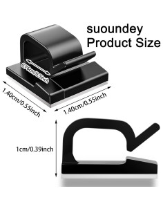 100 Clips de Cable Adhesivos Suoundey para Oficina y Hogar 2