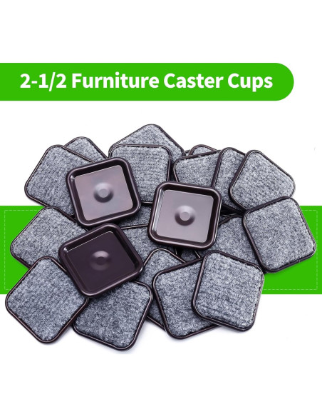 Copas de Caster Cuadradas GAGUIUP 6.35 cm 12 Paquete