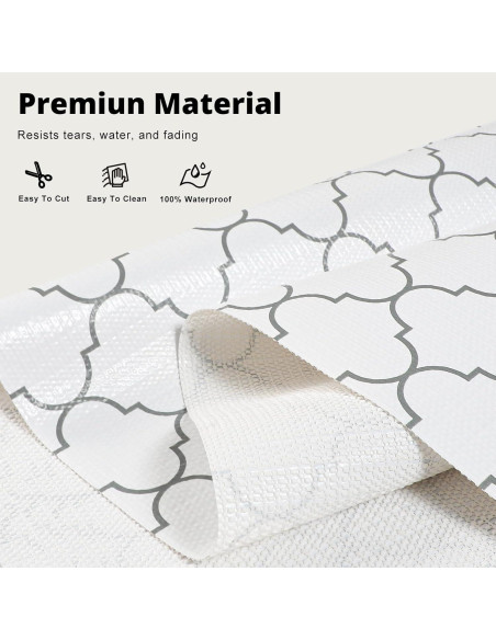 Forro Antideslizante Bounmer Cuatrohojas Blancas 30.48x304.8cm