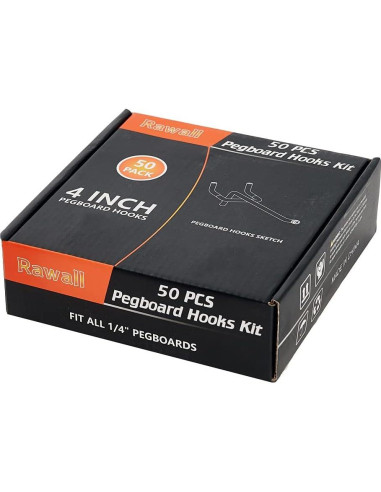 Ganchos de Metal Galvanizado Rawall 10 cm para Tablero Perforado