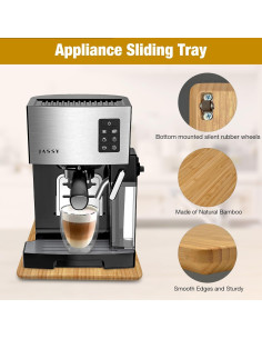 Bandeja Deslizante de Bambú Bayting 35x24cm para Cafetera 2