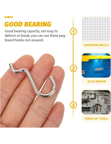 Ganchos en J de Metal Gadpiparty 20pcs para Tablero de Clavos