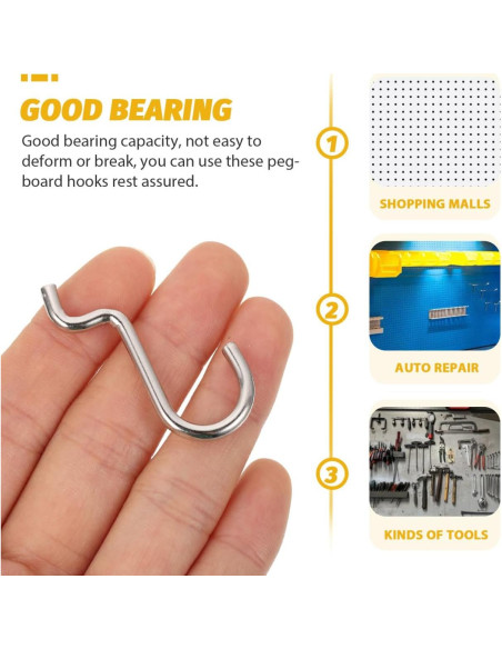 Ganchos en J de Metal Gadpiparty 20pcs para Tablero de Clavos