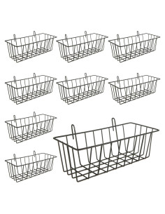 Cestas Colgantes de Alambre Oungy 10 PCS Negro 22.86x10.16 cm