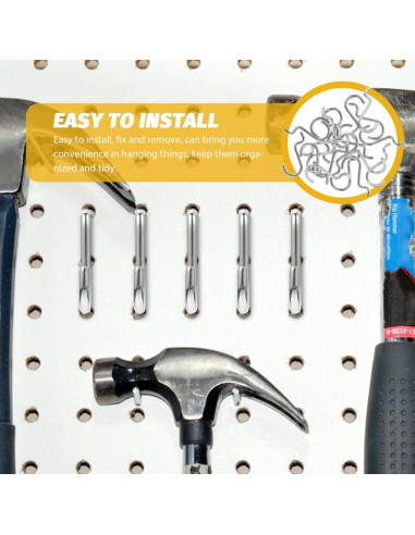 Ganchos en J de Metal Gadpiparty 20pcs para Tablero de Clavos