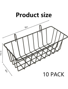Cestas Colgantes de Alambre Oungy 10 PCS Negro 22.86x10.16 cm 2
