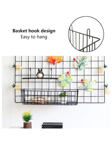 Cestas Colgantes de Alambre Oungy 10 PCS Negro 22.86x10.16 cm