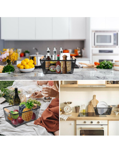 Juego de 2 Canastas de Malla de Metal PTSGCAI 31x21x14 cm