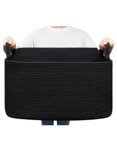 Cesta de Almacenamiento Tejida Goodpick Grande Negra 75L