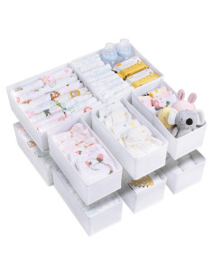 Organizador de Ropa para Bebés Vtopmart 12 Piezas Tela Plegable