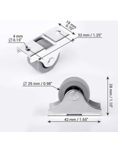 Paquete de 20 Ruedas de Goma 25 mm con Placa Metálica 2