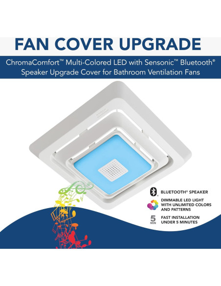 Cubierta de Reemplazo Broan-NuTone FG800RGBS con Luz LED y Altavoz