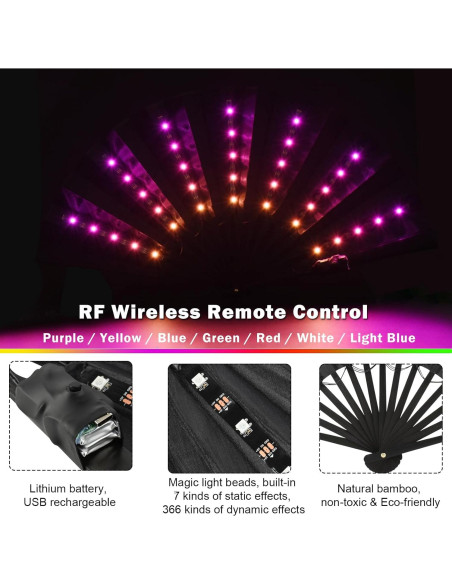 Ventilador LED de Mano Gexmil Plegable para Fiestas