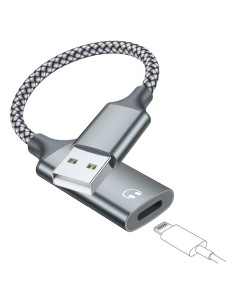 Adaptador de Audio USB A a Lightning LecLooc HiFi Gris