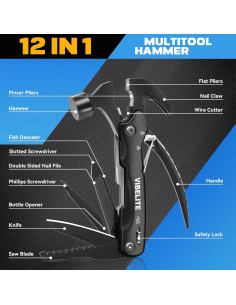Martillo Multiherramienta VIBELITE 12 en 1 para Camping 2