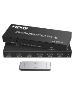Conmutador HDMI 4K 2 en 4 avedio links con Control Remoto