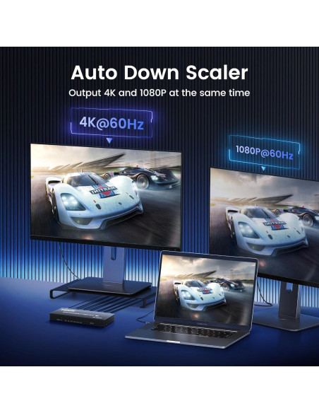 Conmutador HDMI 4K 2 en 4 avedio links con Control Remoto