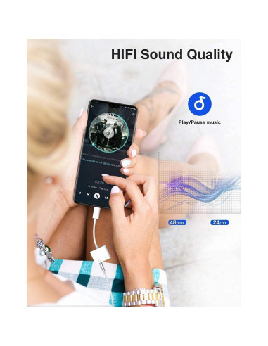 Adaptador de Auriculares Lightning a 3.5mm esbeecables 3 Pzs