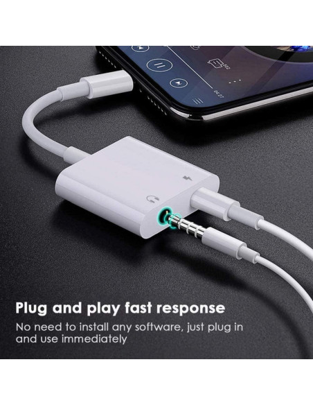 Adaptador de Auriculares Lightning a 3.5mm esbeecables 3 Pzs